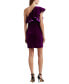 Фото #2 товара Women's Velvet One-Shoulder Sheath Dress