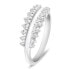 Fashion silver ring with clear zircons RI120W