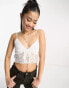 Heartbreak cami top with lace print in white