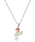 Фото #1 товара Black Hills Gold rose Pendant 18" Necklace in Sterling Silver with 12K Rose and Green Gold