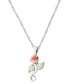 ფოტო #1 პროდუქტის Rose Pendant 18" Necklace in Sterling Silver with 12K Rose and Green Gold