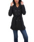 ფოტო #4 პროდუქტის Women's Belted Double Breasted Soft Shell Trench Coat With Detachable Hood