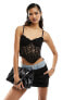 Фото #1 товара ASOS DESIGN boned lace corset with cup detail in black