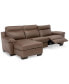 Фото #6 товара Julius II 3-Pc. Leather Sectional Sofa With 1 Power Recliner, Power Headrests, Chaise And USB Power Outlet