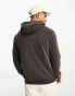 EA7 soft touch logo hoodie in dark brown