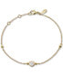 ფოტო #1 პროდუქტის Moonstone & Polished Bead Link Bracelet in 14k Gold