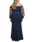 ფოტო #2 პროდუქტის Plus Size Floating Petals Off-The-Shoulder Gown