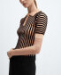 Women's Striped Polo-Neck Sweater