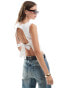 Фото #1 товара ASOS DESIGN 90's boat neck top with open back tie detail in white