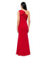 Фото #2 товара Women's Bow-Trimmed One-Shoulder Gown