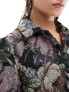 Фото #7 товара ASOS DESIGN mini shirt dress with fluted sleeve detail in floral tapestry