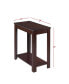 Фото #6 товара Wooden Charcoal Finish Chairside Table with Open Bottom Shelf