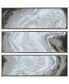 Iced Textured Metallic Hand Painted Wall Art Set by Martin Edwards, 60" x 20" x 1.5"