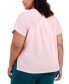 Plus Size Birdseye-Mesh Dolman-Sleeve Top, Created for Macy's