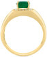 ფოტო #4 პროდუქტის EFFY® Men's Emerald (2-1/5 ct. t.w.) & Diamond (1/2 ct. t.w.) Halo Ring in 14k Gold