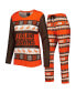 ფოტო #1 პროდუქტის Women's Orange Cleveland Browns Holiday Ugly Pajama Set