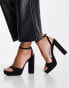 Фото #3 товара ASOS DESIGN Wide Fit Noun platform barely there block heeled sandals in black