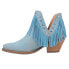 Dingo Fine N' Dandy Fringe Snip Toe Cowboy Booties Womens Blue Casual Boots DI18