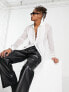 Фото #3 товара Рубашка мужская ASOS DESIGN прозрачная белая с обычной посадкой и деталями из жемчуга