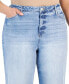 ფოტო #4 პროდუქტის Plus Size Ultra-High-Rise Two-Tone Jeans