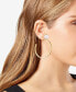 Gold-Tone Imitation Pearl Open Hoop Earrings