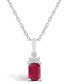 Фото #1 товара Macy's ruby (3/4 Ct. t.w.) and Diamond Accent Pendant Necklace