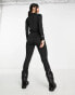 Threadbare Ski base layer high neck long sleeve top and leggings set in black