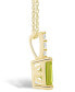 ფოტო #3 პროდუქტის Peridot (1-3/4 Ct. T.W.) and Diamond Accent Pendant Necklace in 14K Yellow Gold