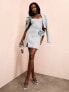 Фото #5 товара ASOS LUXE boucle mini dress with corsage detail in blue