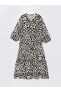 Фото #5 товара LCWAIKIKI Classic Kaçık Yaka Desenli Balon Kollu Oversize Kadın Elbise