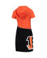 Фото #3 товара Women's Orange, Black Cincinnati Bengals Hooded Mini Dress