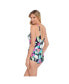 Women's ShapeSolver Cross Over Sarong One-Piece Swimsuit