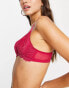 Gossard – Superboost Lace Vivacious – Wattierter Bügel-BH in Magenta mit tiefem Ausschnitt