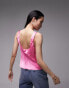 Фото #2 товара Topshop square neck satin cami in pink