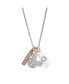 Silver Plated Mickey Mouse "Mom" and Clear Crystal Bar Charm Necklace, 16"+2" Extender