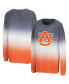 ფოტო #2 პროდუქტის Women's Heather Navy, Heather Orange Auburn Tigers Winkle Dip-Dye Long Sleeve T-shirt