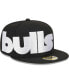 Фото #1 товара Men's Black Chicago Bulls Checkerboard UV 59FIFTY Fitted Hat