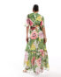 Фото #4 товара Hope & Ivy wrap maxi dress in green floral print