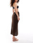 In The Style exclusive crochet sarong in chocolate