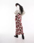 Topshop Tall satin bias maxi skirt in red geo print Rot Geo, 36 - фото #3