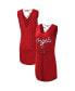 Women's Red Los Angeles Angels Game Time Slub Beach V-Neck Cover-Up Dress