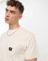 Vans woven patch pocket t-shirt in off white