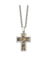 Фото #3 товара Chisel printed Brown Camo Under Rubber Cross Pendant Curb Chain Necklace