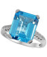 ფოტო #1 პროდუქტის Blue Topaz (6 ct. t.w.) & White Topaz (1/4 ct. t.w.) Statement Ring in Sterling Silver