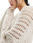 Фото #2 товара Cotton On crochet pullover jumper in stone