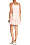 Фото #2 товара Trina Turk 153361 Women's Conservatory V-Neck Peplum Hem Peach Cream Dress Sz 14