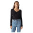 Фото #2 товара VERO MODA Alberte Long Sleeve V Neck T-Shirt