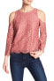 Фото #1 товара Joie Abay Cold Shoulder Lace Top Women's Sz. XS (Bella Rose) 152943