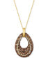 Фото #1 товара Le Vian chocolatier® Diamond Open Teardrop Pendant Necklace (1-9/10 ct. t.w.) in 14k Gold