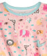 ფოტო #2 პროდუქტის Baby Girls Three Piece Snug Fit Pajama Set